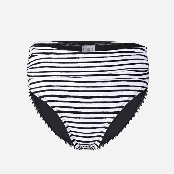 Black & White Stripe Women's High Waist Bikini Bottoms – Bronte Co