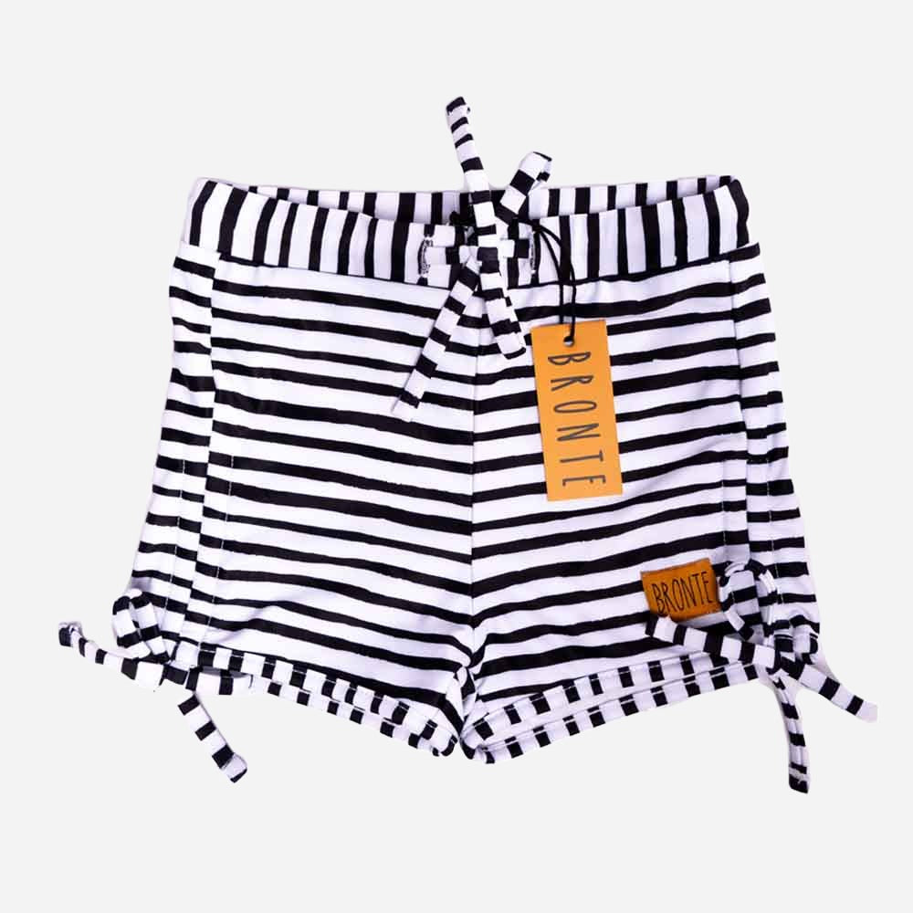 Girls Black White Stripe Swim Shorts Bronte Co