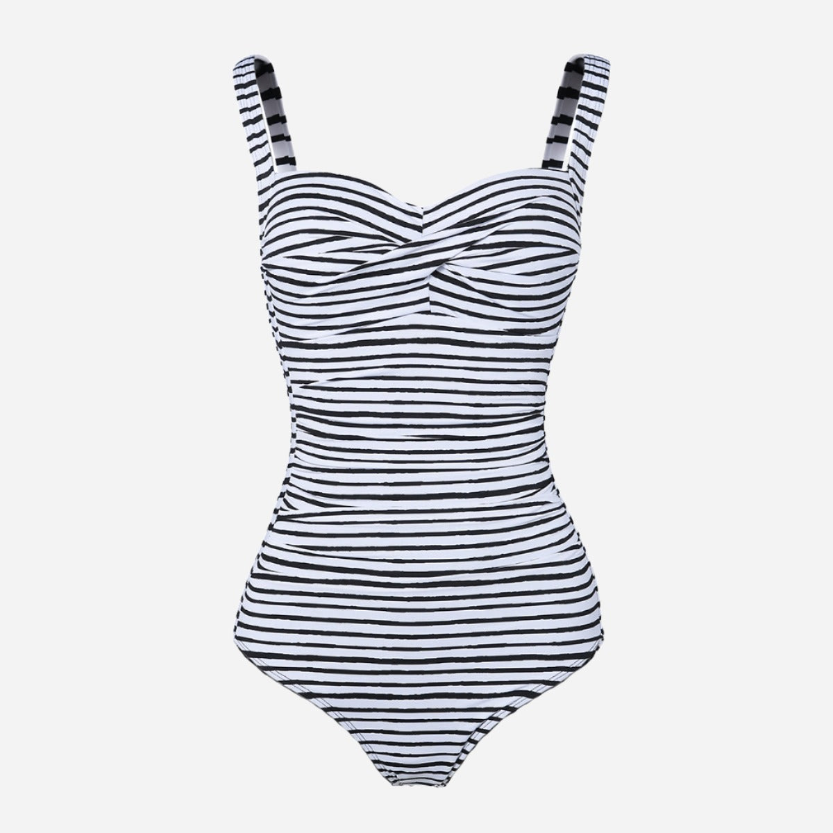 Women's Black and White Swimsuit with Straps | Swimwear THE-ARE