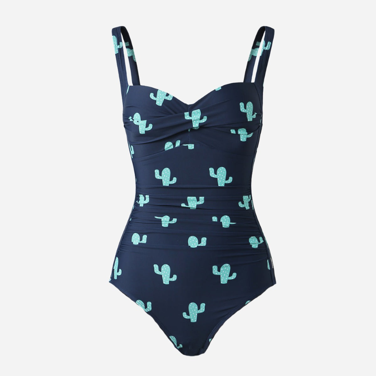 Cactus Print One Piece Cupless Swimsuit, Swimsuits